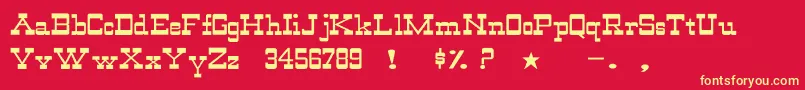 WildwestNormalWd Font – Yellow Fonts on Red Background