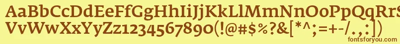 Шрифт FedraserifaproMedium – коричневые шрифты на жёлтом фоне