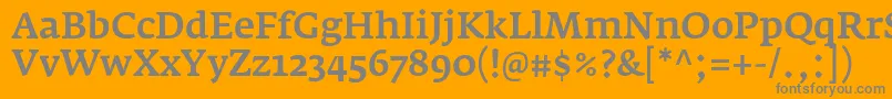 フォントFedraserifaproMedium – オレンジの背景に灰色の文字