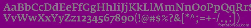 フォントFedraserifaproMedium – 紫の背景に灰色の文字