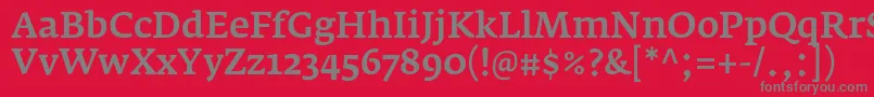 フォントFedraserifaproMedium – 赤い背景に灰色の文字