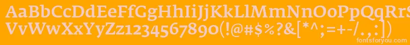 Шрифт FedraserifaproMedium – розовые шрифты на оранжевом фоне