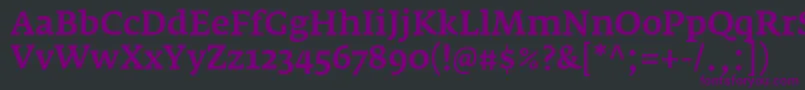 フォントFedraserifaproMedium – 黒い背景に紫のフォント