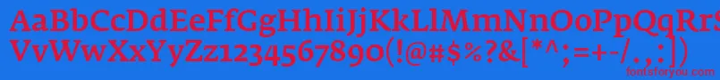 Шрифт FedraserifaproMedium – красные шрифты на синем фоне