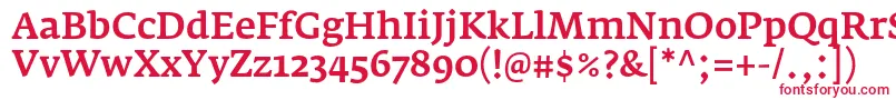 Шрифт FedraserifaproMedium – красные шрифты на белом фоне