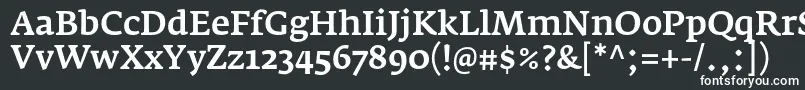 フォントFedraserifaproMedium – 黒い背景に白い文字