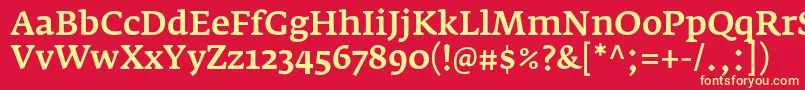 Czcionka FedraserifaproMedium – żółte czcionki na czerwonym tle