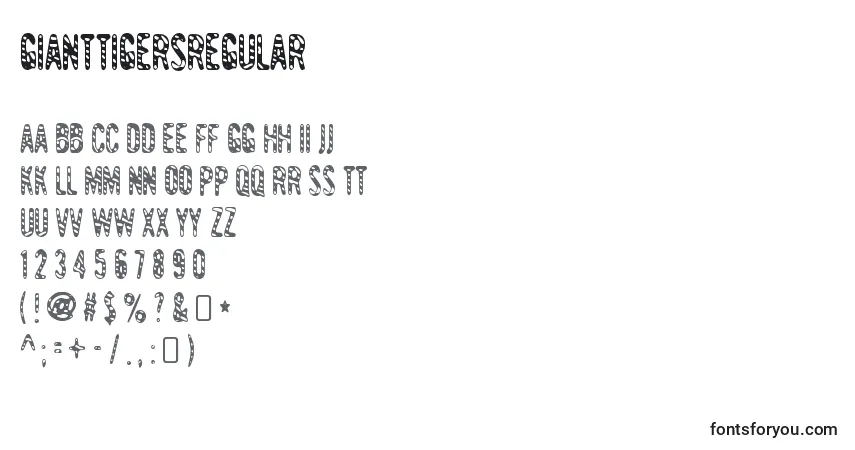 Czcionka GianttigersRegular – alfabet, cyfry, specjalne znaki