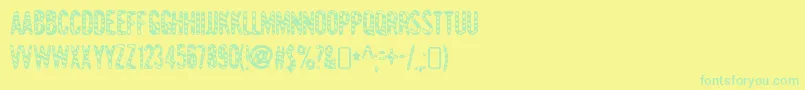 GianttigersRegular Font – Green Fonts on Yellow Background