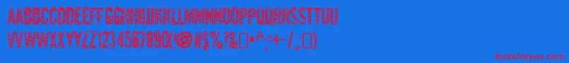 GianttigersRegular Font – Red Fonts on Blue Background