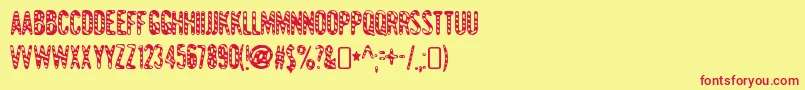 GianttigersRegular Font – Red Fonts on Yellow Background