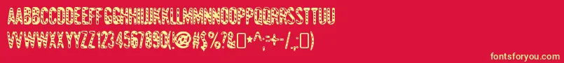 GianttigersRegular Font – Yellow Fonts on Red Background