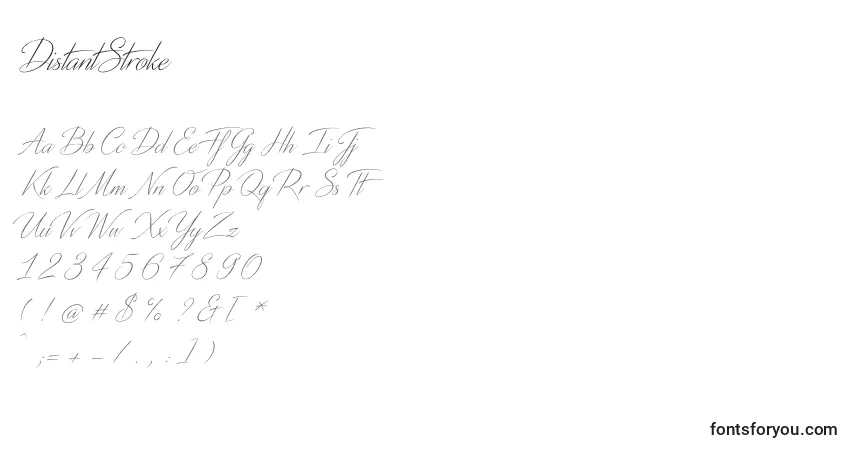 DistantStroke Font – alphabet, numbers, special characters