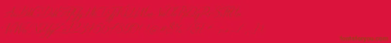DistantStroke Font – Brown Fonts on Red Background