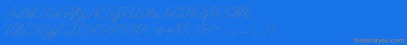 DistantStroke-Schriftart – Graue Schriften auf blauem Hintergrund