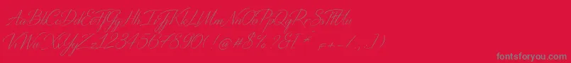 DistantStroke-Schriftart – Graue Schriften auf rotem Hintergrund