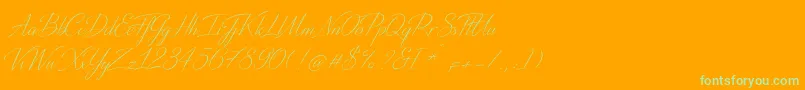 DistantStroke Font – Green Fonts on Orange Background