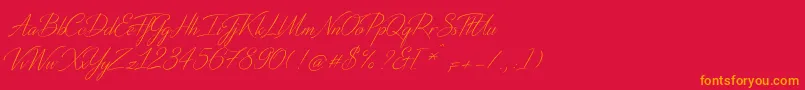 DistantStroke Font – Orange Fonts on Red Background