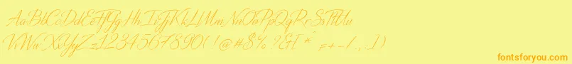 DistantStroke Font – Orange Fonts on Yellow Background