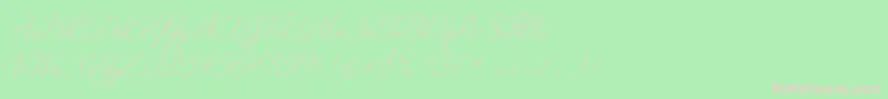 DistantStroke-Schriftart – Rosa Schriften auf grünem Hintergrund