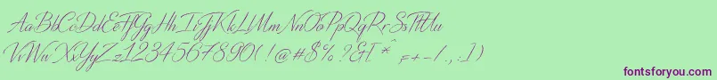 DistantStroke Font – Purple Fonts on Green Background