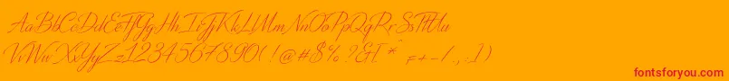 DistantStroke Font – Red Fonts on Orange Background