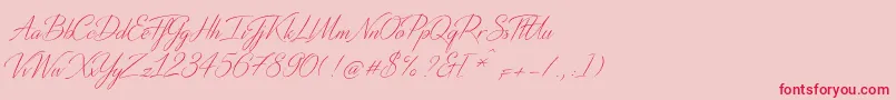 DistantStroke Font – Red Fonts on Pink Background
