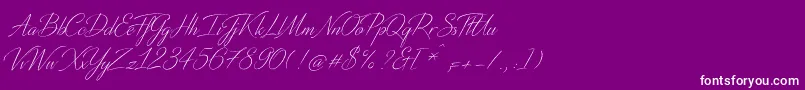 DistantStroke-Schriftart – Weiße Schriften auf violettem Hintergrund