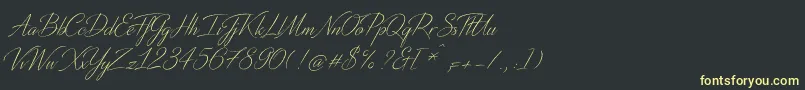 DistantStroke-Schriftart – Gelbe Schriften auf schwarzem Hintergrund
