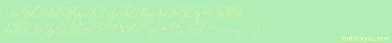 DistantStroke-Schriftart – Gelbe Schriften auf grünem Hintergrund