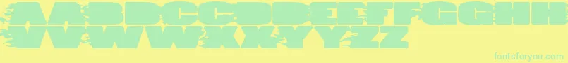 JumboBurn Font – Green Fonts on Yellow Background