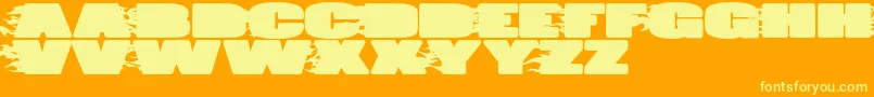 JumboBurn-Schriftart – Gelbe Schriften auf orangefarbenem Hintergrund