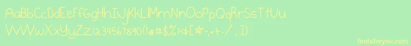 フォントBurst – 黄色の文字が緑の背景にあります