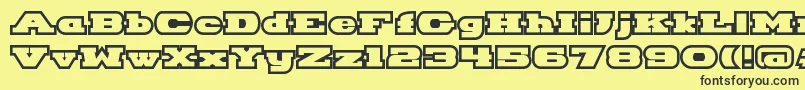 HackneyBlockOutline Font – Black Fonts on Yellow Background