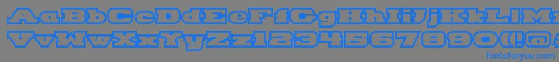 Шрифт HackneyBlockOutline – синие шрифты на сером фоне