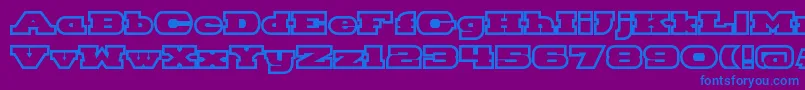 HackneyBlockOutline Font – Blue Fonts on Purple Background