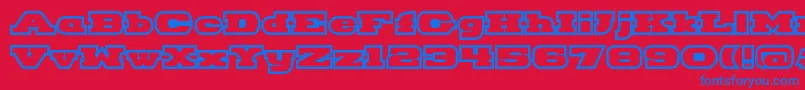 HackneyBlockOutline Font – Blue Fonts on Red Background