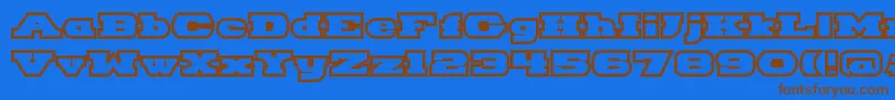 HackneyBlockOutline Font – Brown Fonts on Blue Background