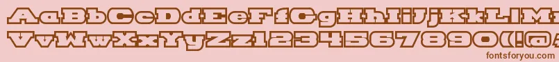 HackneyBlockOutline Font – Brown Fonts on Pink Background
