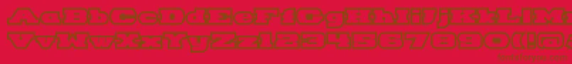 HackneyBlockOutline Font – Brown Fonts on Red Background
