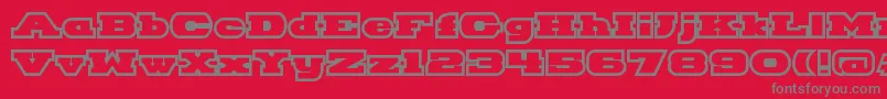 Police HackneyBlockOutline – polices grises sur fond rouge