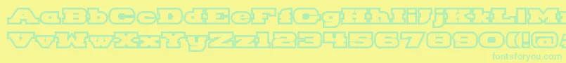HackneyBlockOutline Font – Green Fonts on Yellow Background