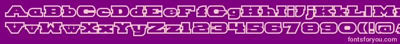 HackneyBlockOutline Font – Pink Fonts on Purple Background