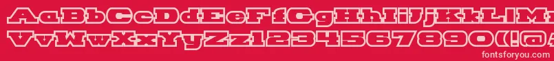 HackneyBlockOutline Font – Pink Fonts on Red Background