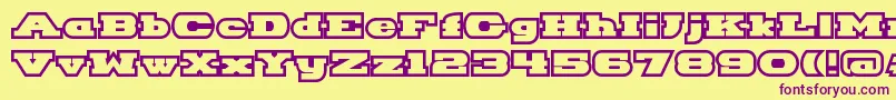 HackneyBlockOutline Font – Purple Fonts on Yellow Background