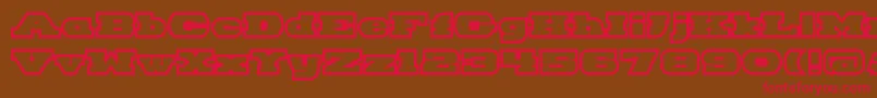 HackneyBlockOutline Font – Red Fonts on Brown Background