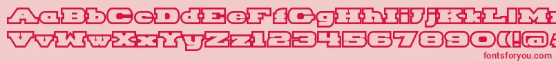 Fonte HackneyBlockOutline – fontes vermelhas em um fundo rosa