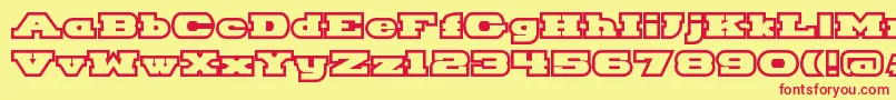 Шрифт HackneyBlockOutline – красные шрифты на жёлтом фоне