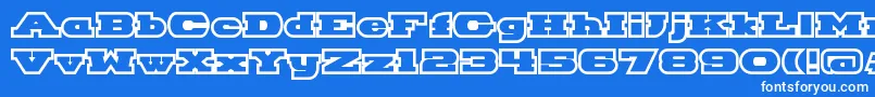 HackneyBlockOutline Font – White Fonts on Blue Background