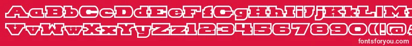 フォントHackneyBlockOutline – 赤い背景に白い文字